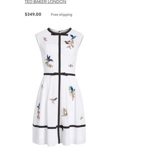 Ted baker Bow Trim Embroidered Dress uk2/us6